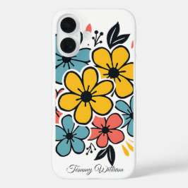 Vintage Niedliche Retro Groovy Hippie Blume iPhone 16 Hülle