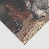 Vintage Niedliche Schwarz-Weiß-Katze mit Kätzchen Seidenpapier (Detail)