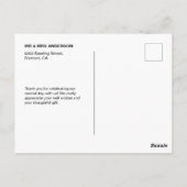 Vintage Niedliche Tandem-Radhochzeit Vielen Dank Postkarte (Rückseite)