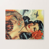 Vintage Niedliche Tattoo Girl Puzzle (Horizontal)