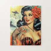Vintage Niedliche Tattoo Girl Puzzle (Vertikal)