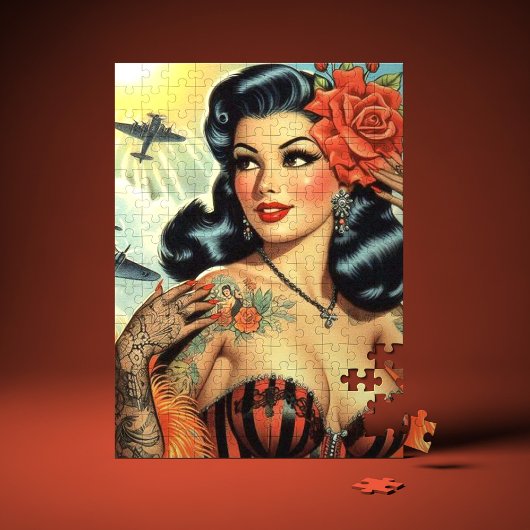 Vintage Niedliche Tattoo Girl Puzzle