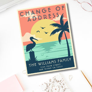 Vintage Niedliche Veränderung der "Address Beach C Postkarte