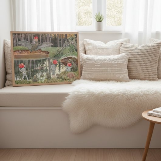 Vintage Niedliche Waldkinder Fairy Elsa Beskow Poster