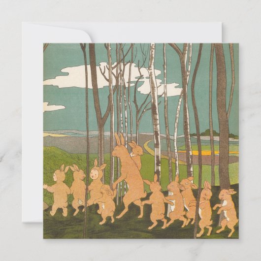 Vintage Niedliche Waldlandsonnenkarte (Vorderseite)