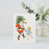 Vintage Niedliche Weihnachtsfeier Postkarte (Stehend Vorderseite)