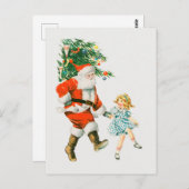 Vintage Niedliche Weihnachtsfeier Postkarte (Vorne/Hinten)