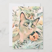 Vintage Niedliche Weihnachtskatze Feiertagskarte (Vorderseite)