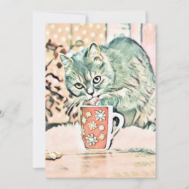 Vintage Niedliche Weihnachtskatze Feiertagskarte