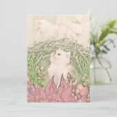 Vintage Niedliche Weihnachtskatze Feiertagskarte (Stehend Vorderseite)