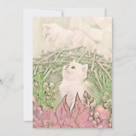 Vintage Niedliche Weihnachtskatze Feiertagskarte