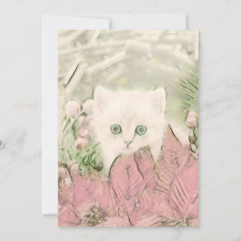 Vintage Niedliche Weihnachtskatze Feiertagskarte