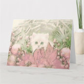 Vintage Niedliche Weihnachtskatze Karte (Vorderseite)