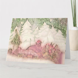 Vintage Niedliche Weihnachtskatze Karte