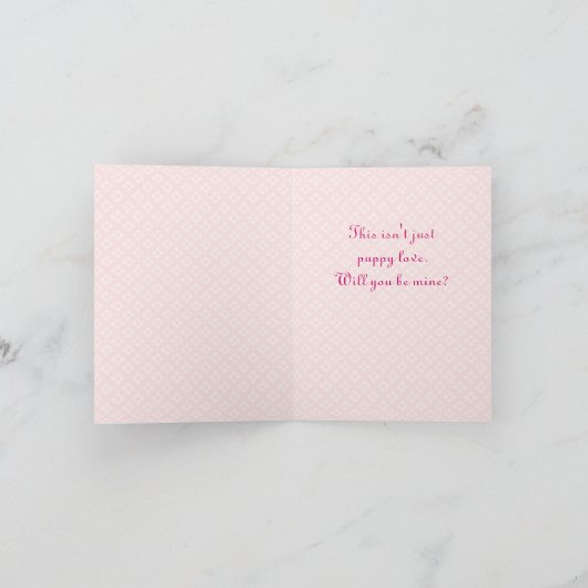 Vintage Niedliche Welpenvalentkarte Feiertagskarte (Innenseite)