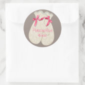 Vintage niedliche Winterfäuste mit Bandbreitenklas Runder Aufkleber (Tasche)