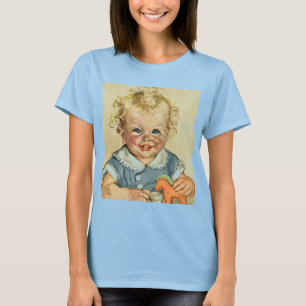 Vintage niedliches blondes skandinavisches Kind mi T-Shirt