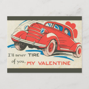 Vintage-Niemals-wird-mir-der-Typ-deines-Autos-lang Postkarte