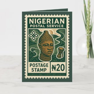 Vintage Nigeria Postage Stamp Karte