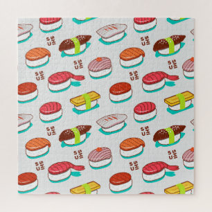 Vintage-Nigiri-Sushi, Doodle-Muster Puzzle