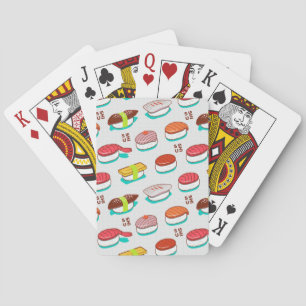 Vintage-Nigiri-Sushi, Doodle-Muster Spielkarten