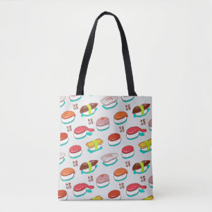 Vintage-Nigiri-Sushi, Doodle-Muster Tasche