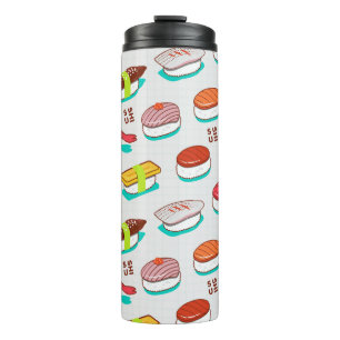 Vintage-Nigiri-Sushi, Doodle-Muster Thermosbecher