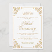 Vintage Nikah Gold Islamische Hochzeit Einladung (Vorderseite)