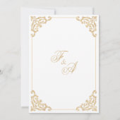 Vintage Nikah Gold Islamische Hochzeit Einladung (Rückseite)