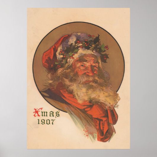 Vintage Nikolaus-Illustration (1907) Poster (Vorne)