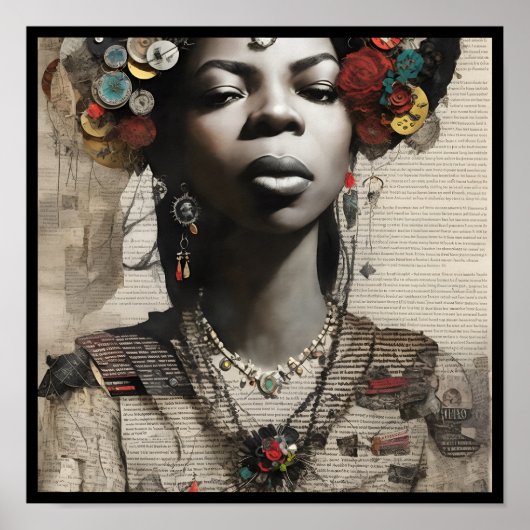 vintage nina collage deco 1 poster (Vorne)