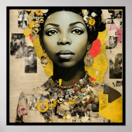 vintage nina collage deco 2 poster