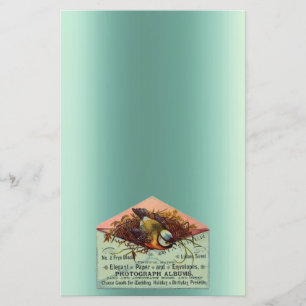 Vintage-Nistvogel Türkis Pfirsich Braun Briefpapier