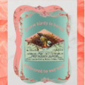 Vintage Nistvogeldusche - Einladung