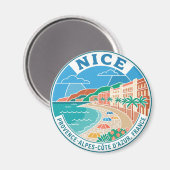 Vintage Nizza Frankreich Magnet (Vorderseite/Rückseite)