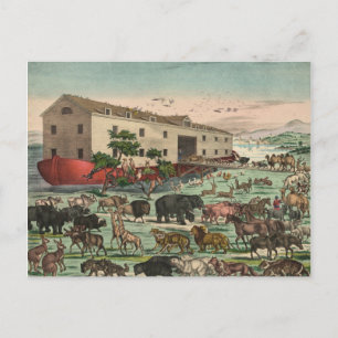 Vintage Noahs Arche Postkarte