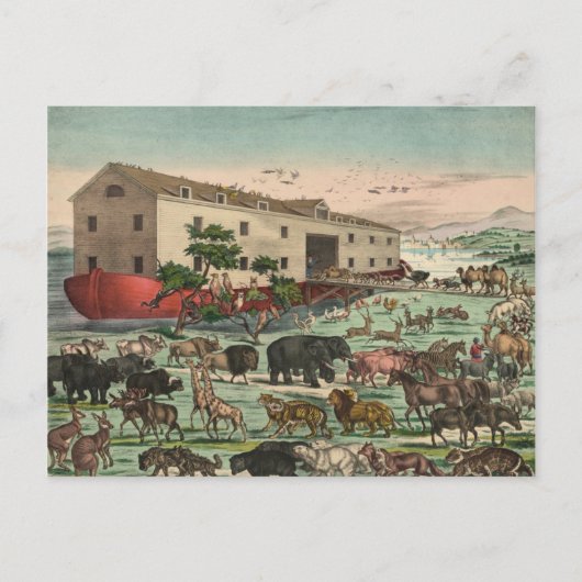 Vintage Noahs Arche Postkarte (Vorderseite)