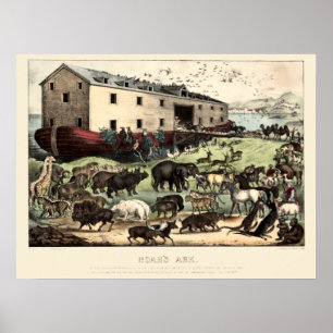 Vintage Noahs Arche von Currier & Ives Poster
