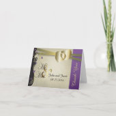 Vintage noble Farbamethyst-Blumen Dankeskarte (Vorderseite)