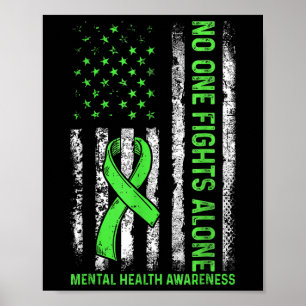 Vintage Nobody Fights Alone Psychische Gesundheit  Poster