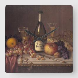 Vintage noch Leben-Malerei-Wand-Uhr Quadratische Wanduhr