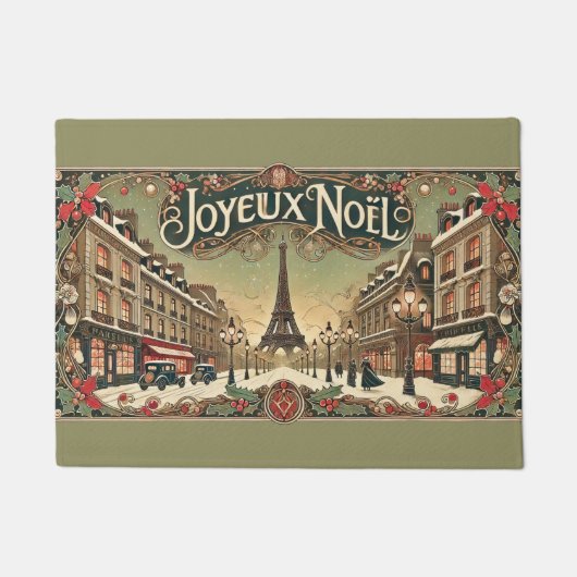 Vintage Noël in Paris Fußmatte (Vorderseite)
