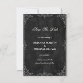 Vintage-Noir-Zierde Save The Date (Vorderseite)