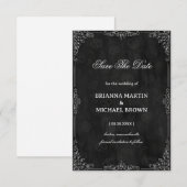 Vintage-Noir-Zierde Save The Date (Vorne/Hinten)