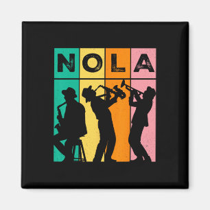 Vintage Nola New Orleans Mardi Gras Musik Karneval Magnet