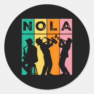 Vintage Nola New Orleans Mardi Gras Musik Karneval Runder Aufkleber