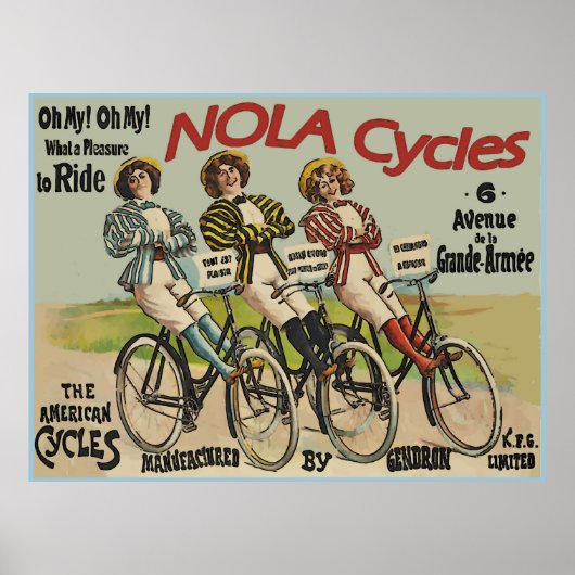 Vintage NOLA Zyklen Ad Poster (Vorne)