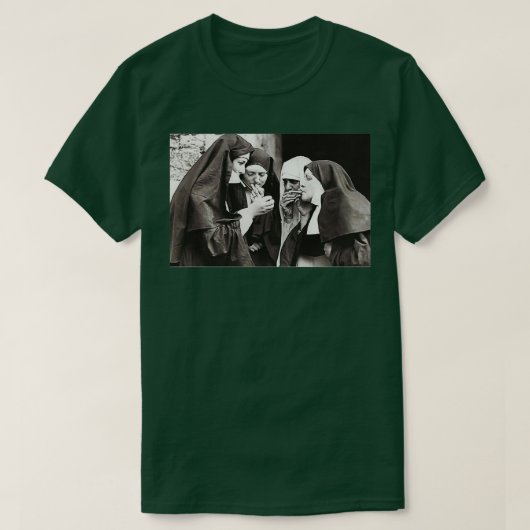 Vintage Nonnen Rauchen T-Shirt (Design vorne)