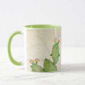 Vintage Nopal Cactus Wasserfarbe Tasse (Links)