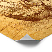 Vintage Nord- und Südamerika-Karte Poster (Ecke)